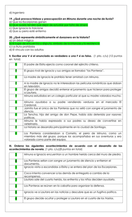 Prueba Lectura - La guerra de los duraznos