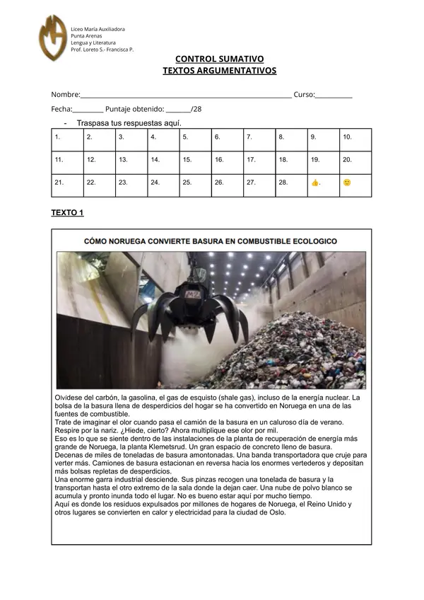 Control textos argumentativos
