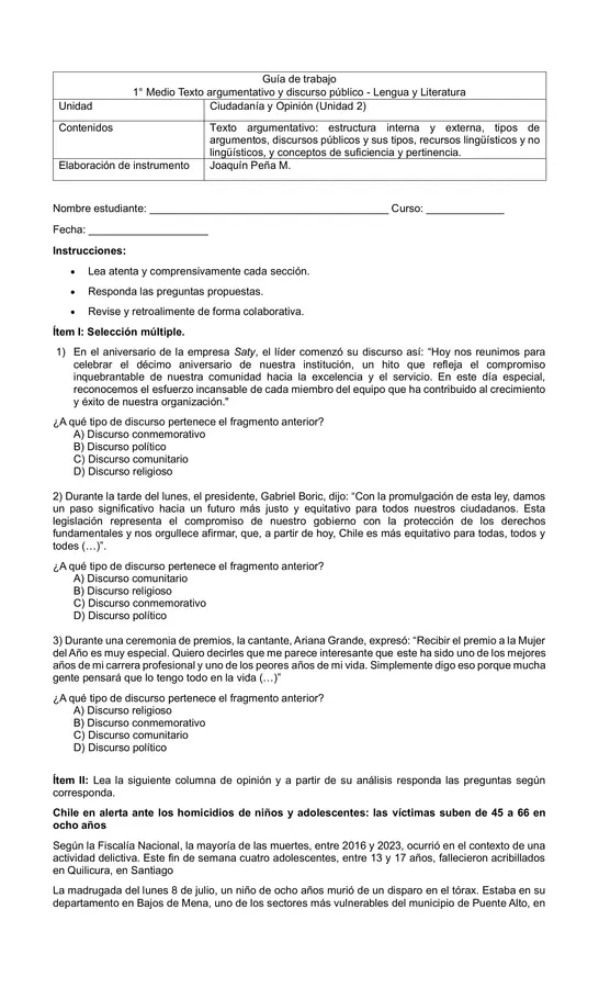 GUÍA TEXTO ARGUMENTATIVO