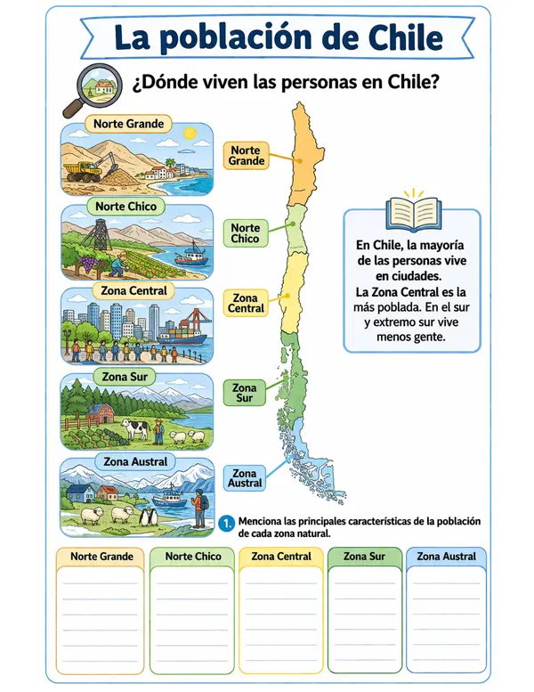 Ficha: La población de Chile