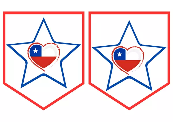 Banderín Decorativo  Minimalista de "Viva Chile" para fiestas patrias 