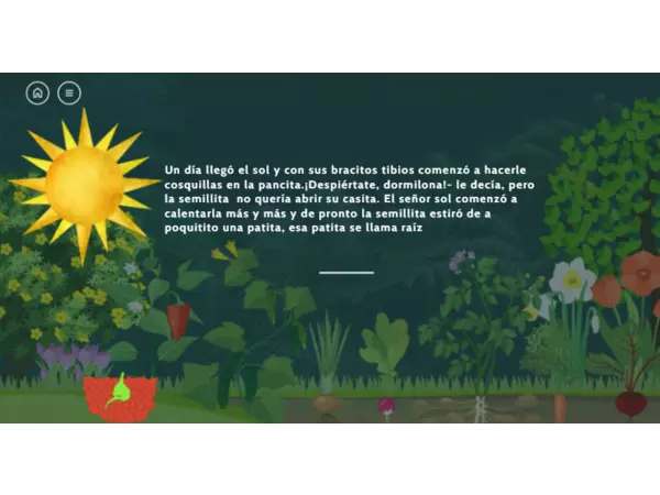 La semillita dormida, cuento para ver las necesidades y partes de las plantas