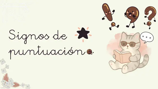 Presentación sobre signos de puntuación - EDITABLE EN PPT.