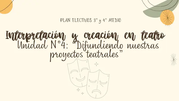 Presentación para Electivo de Teatro centrada en la gestión.