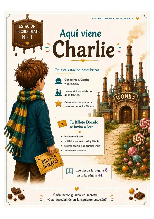 Cuadernillo lectura acompañada - Charlie y la fabrica de Chocolate 