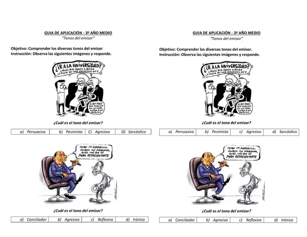 Guía de tonos del emisor dentro de imagenes. 