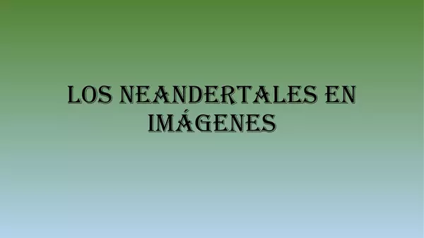 Presentacion los Neardentales en imagenes, Septimo Basico