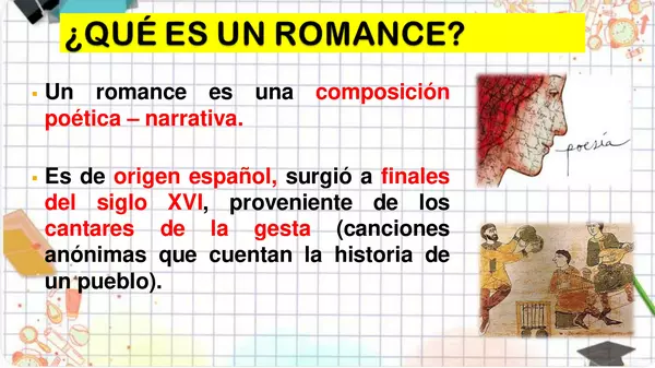 Ppt - El Romance - 7° básico (Lengua y literatura)
