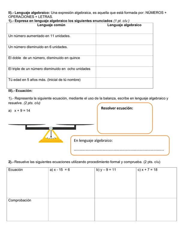 Evaluación Patrones y Algebra 