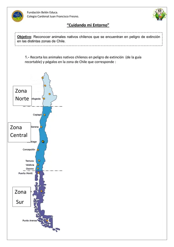 Guía  Animales nativos chilenos en peligro de extinción. 