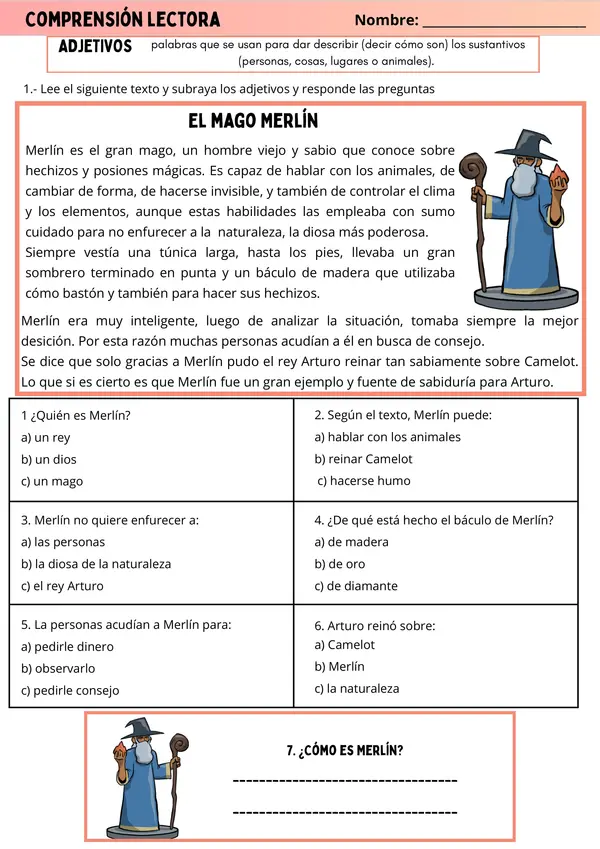 Lenguaje: Comprensión Lectora y Adjetivos - Aventura Medieval | 3° - 6° Básico