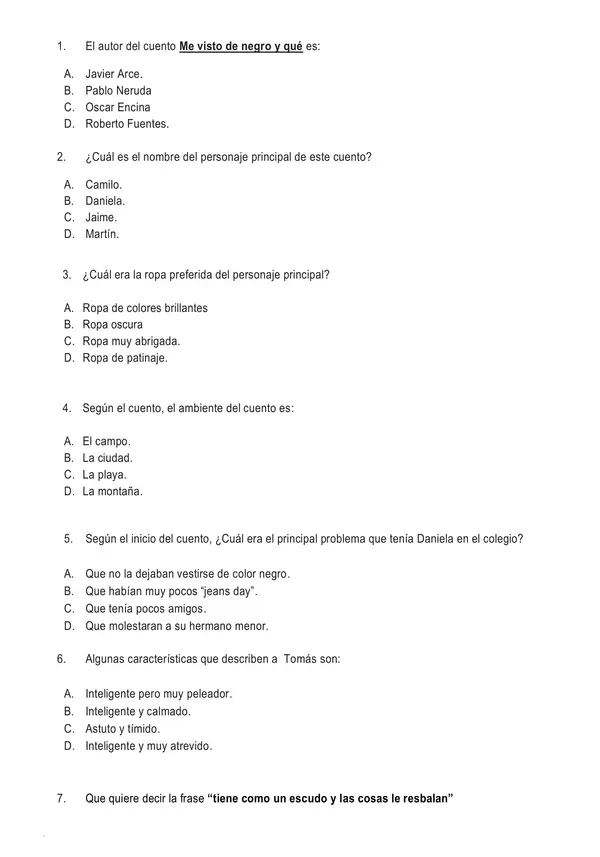 Evaluación Me visto de negro y qué