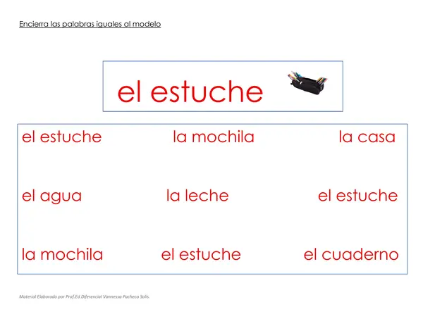 Encerrar palabras Método global etapa 2
