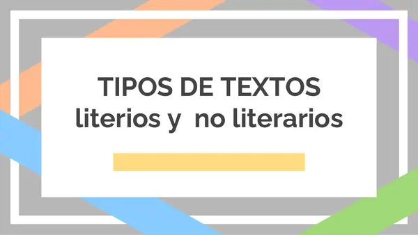 Textos literarios y no literarios