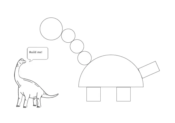 Dinosaurios construcción con figuras geométricas 
