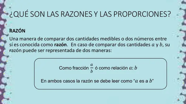 Razones y proporciones