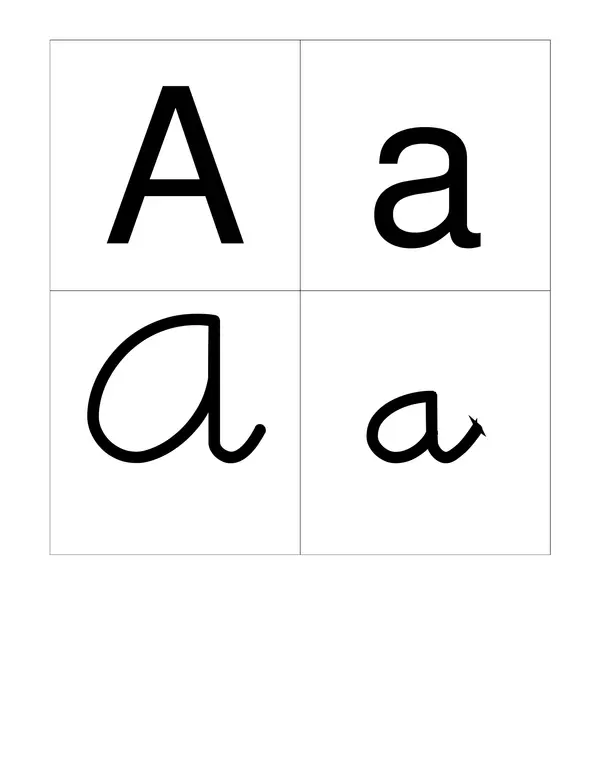 Láminas con las 4 formas de escritura