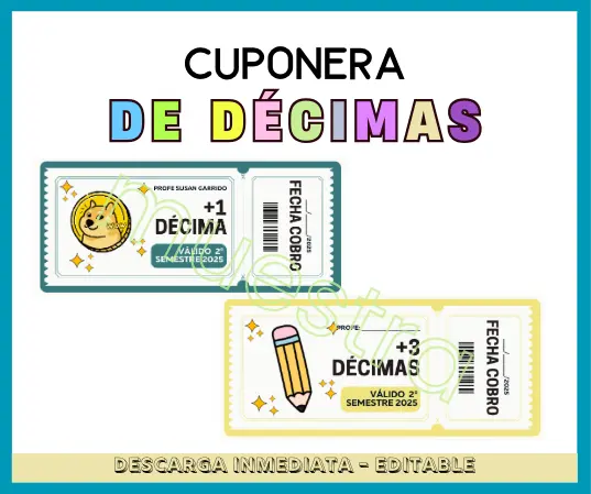 Cuponera de décimas ✨
