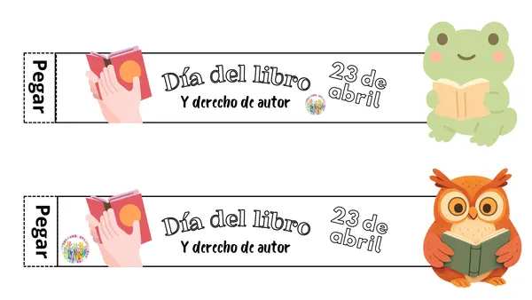 Brazaletes y Marcadores de página día del libro
