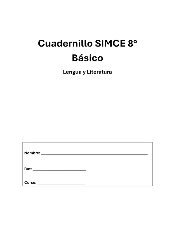 Cuadernillo SIMCE LENGUA Y LITERATURA
