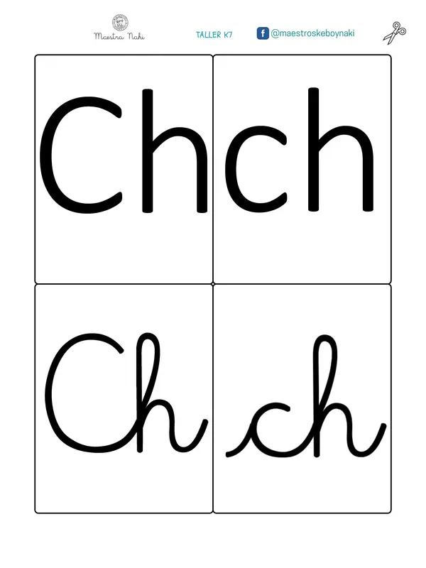 Apoyo visual. Tarjetas letras imprenta y manuscrita. 