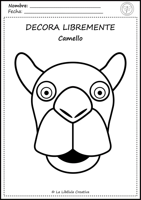Fichas colorear animales desierto salvajes caras