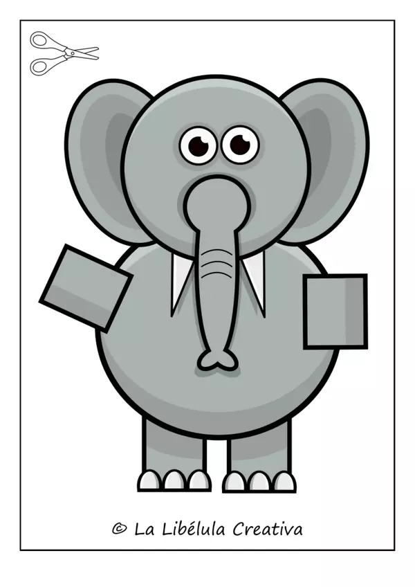 Construye Sabana Elefante Animal Puzzle Color Recortar