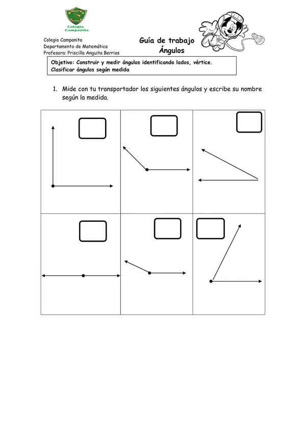 Guía de matemática (àngulos) | profe.social