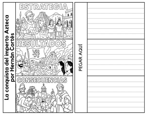 5° Flipbook para colorear conquista del imperio Azteca e Inca