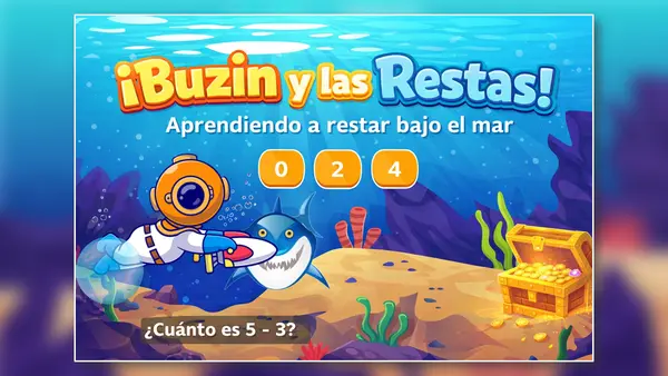 🐠 Buzin y las Restas – Juego Completo con Niveles