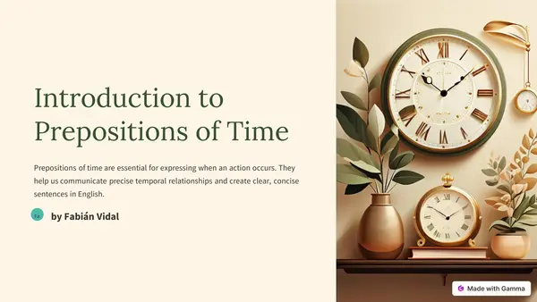 "Prepositions of time" en inglés