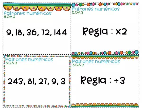 Juegos para practicar patrones numéricos