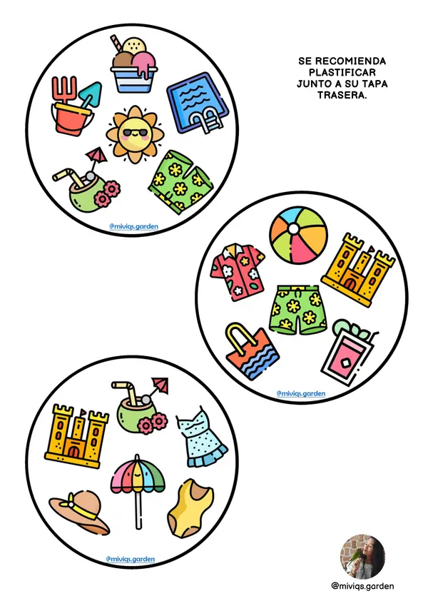 Juego de cartas de Verano (Dobble Spot It Game)