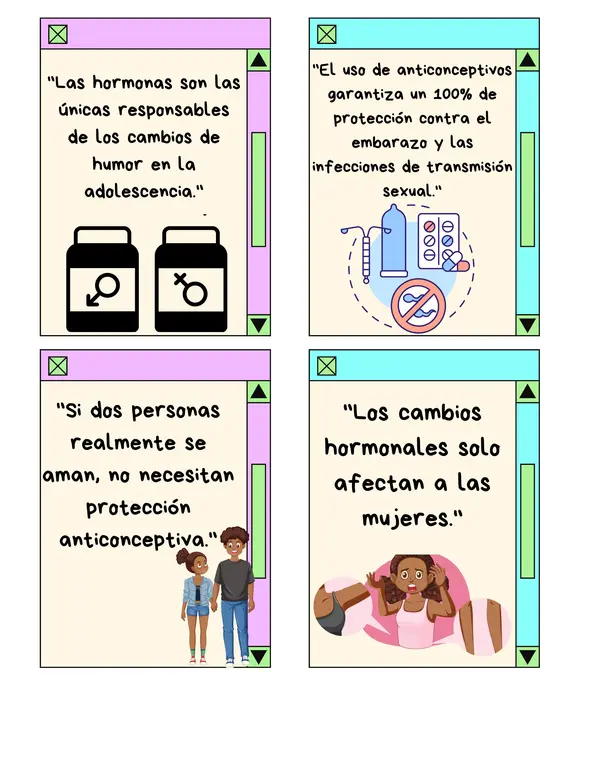 Tarjetas Mitos sobre la sexualidad