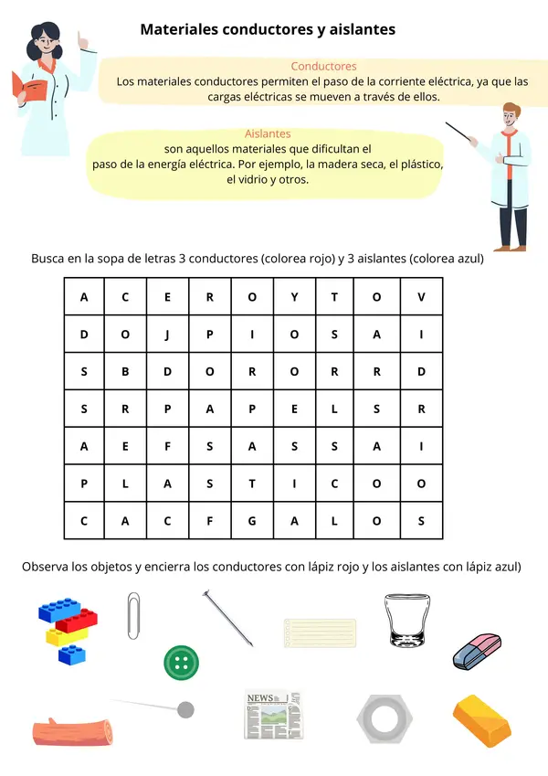  Ficha de Ciencias Naturales: Circuitos Eléctricos - Componentes, Conductores y Tipos🔌