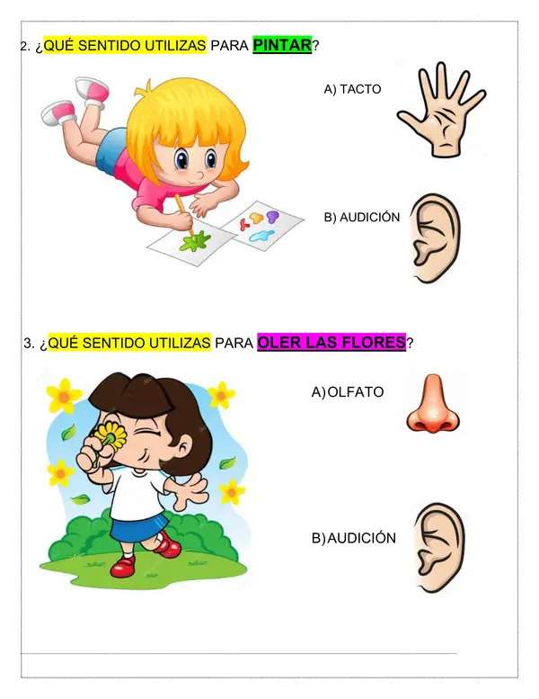 Evaluación "Los sentidos" ciencias naturales - NEEP