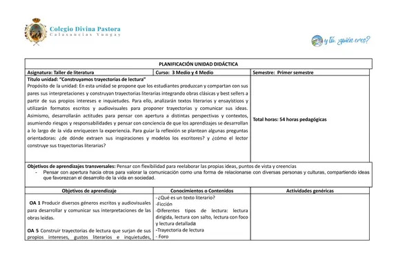 TALLER DE LITERATURA