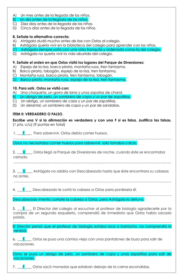 Prueba Lectura - Un esqueleto en vacasiones