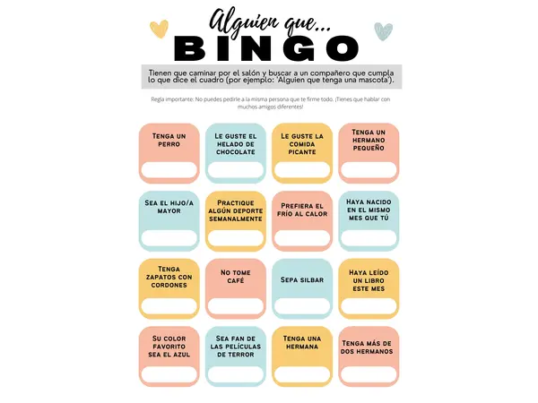 Alguien que... bingo