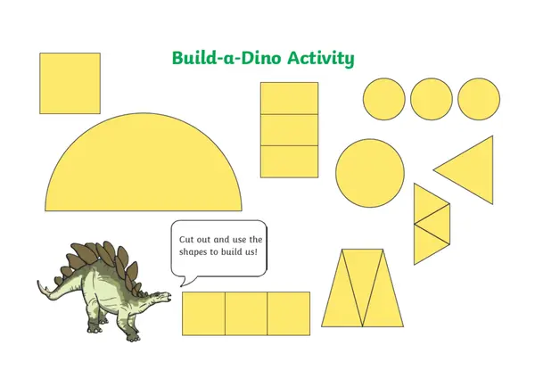 Dinosaurios construcción con figuras geométricas 