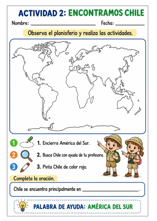 Lección "Chile en el mapa"