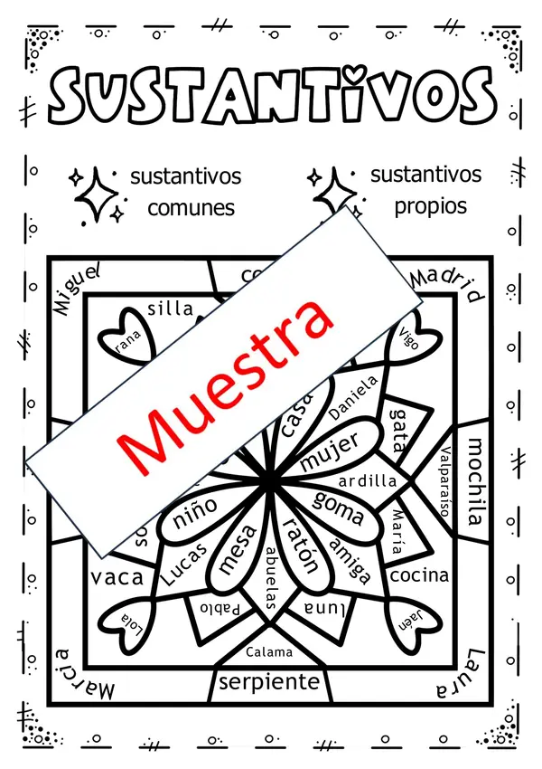 Mandalas sustantivos comunes y sustantivos propios