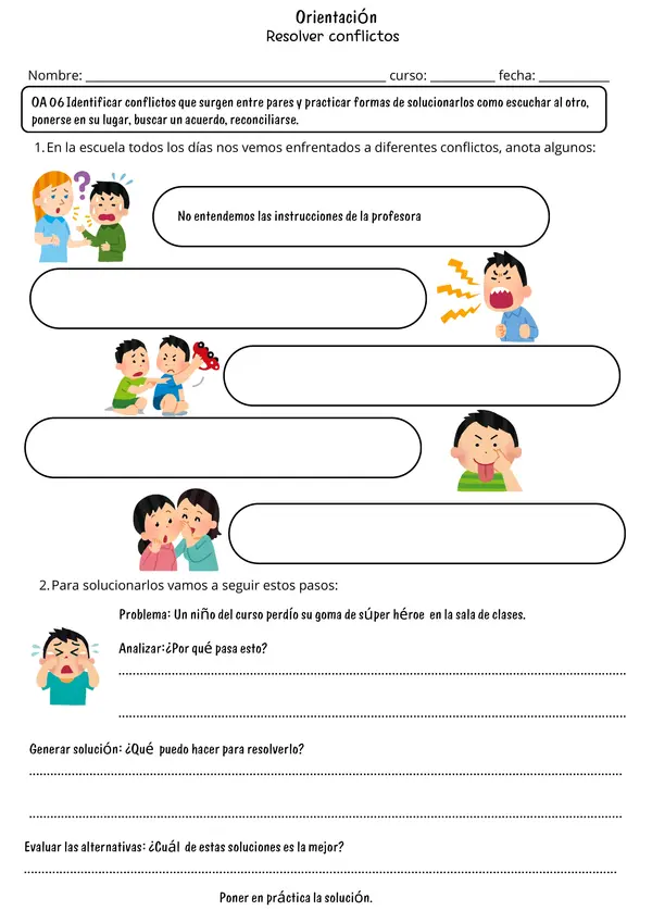 Orientación: Resolver Conflictos Pacíficamente