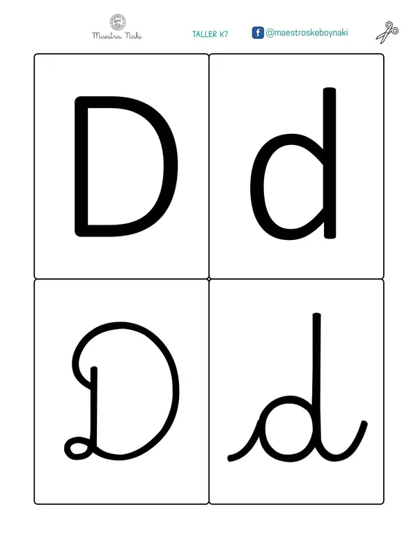 Apoyo visual. Tarjetas letras imprenta y manuscrita. 