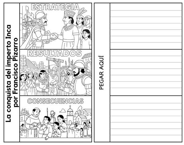 5° Flipbook para colorear conquista del imperio Azteca e Inca