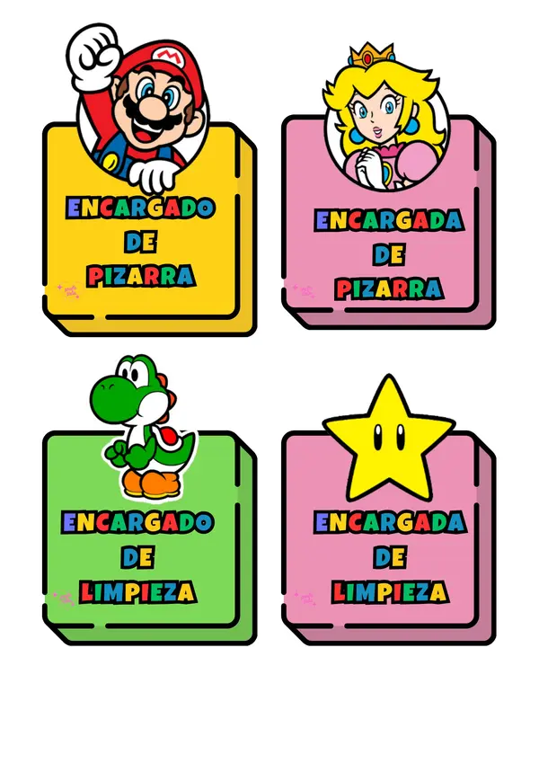 🎮 ENCARGADOS DEL AULA – Temática Mario Bros