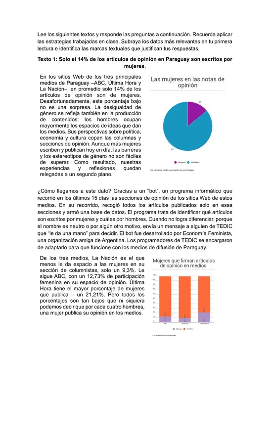 7mo/8vo: Comprensión lectora tipo simce - Localizar información textual