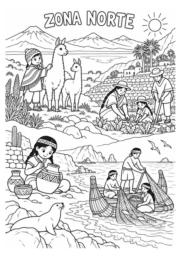 Dibujos para colorear Pueblos Originarios de Chile