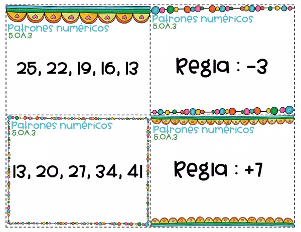 Juegos para practicar patrones numéricos