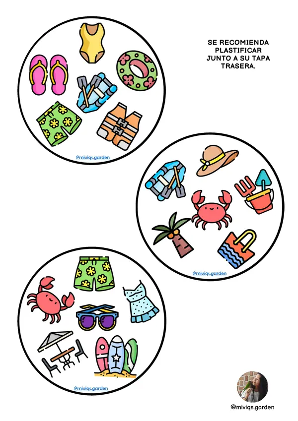 Juego de cartas de Verano (Dobble Spot It Game)